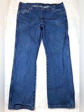 Wrangler Mens Cowboy Cut Jeans in Dark Blue Wash